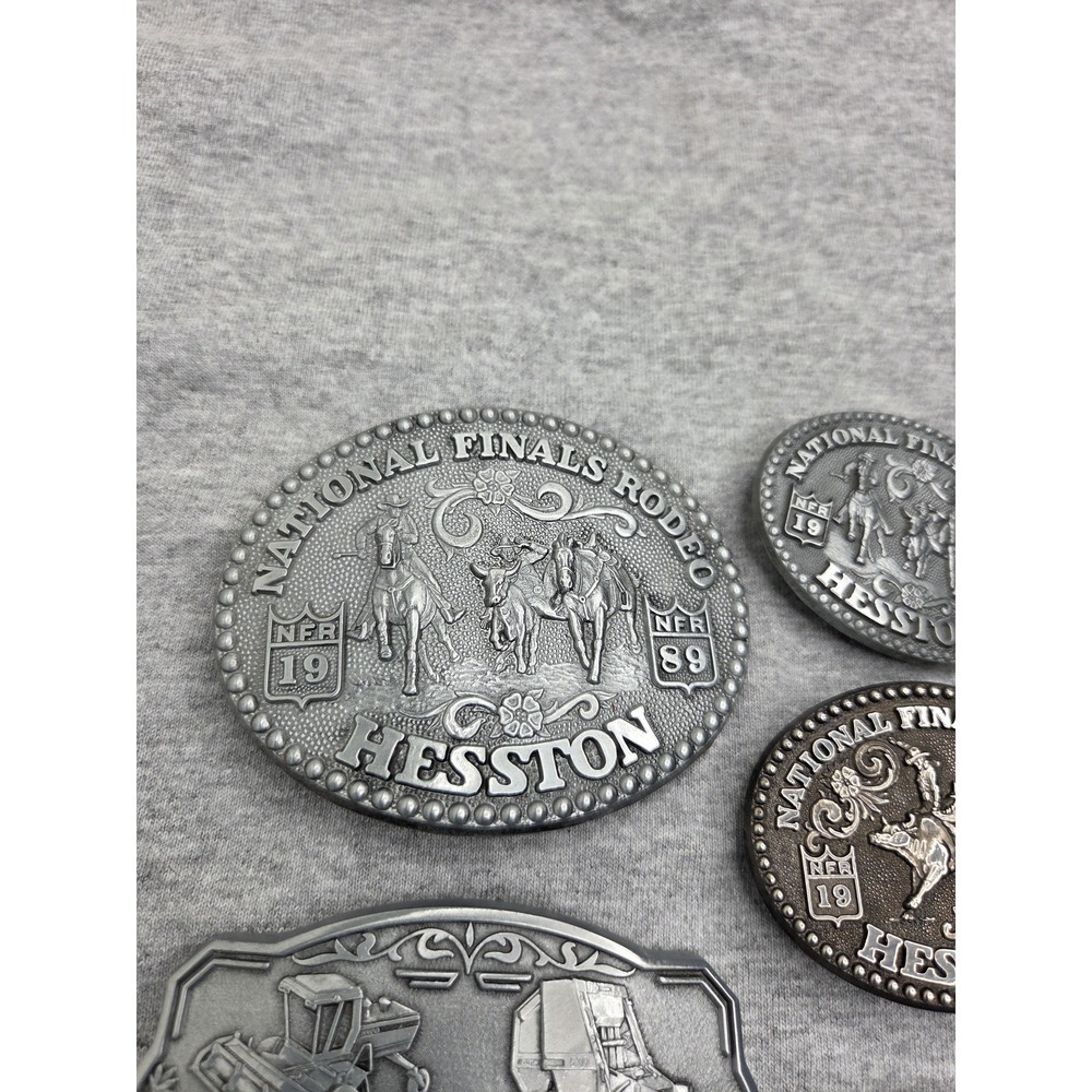 Lot of 7 National Finals Rodeo Belt Buckles 1986 1988 1989 1999 Hesston NFR - Picture 10 of 13